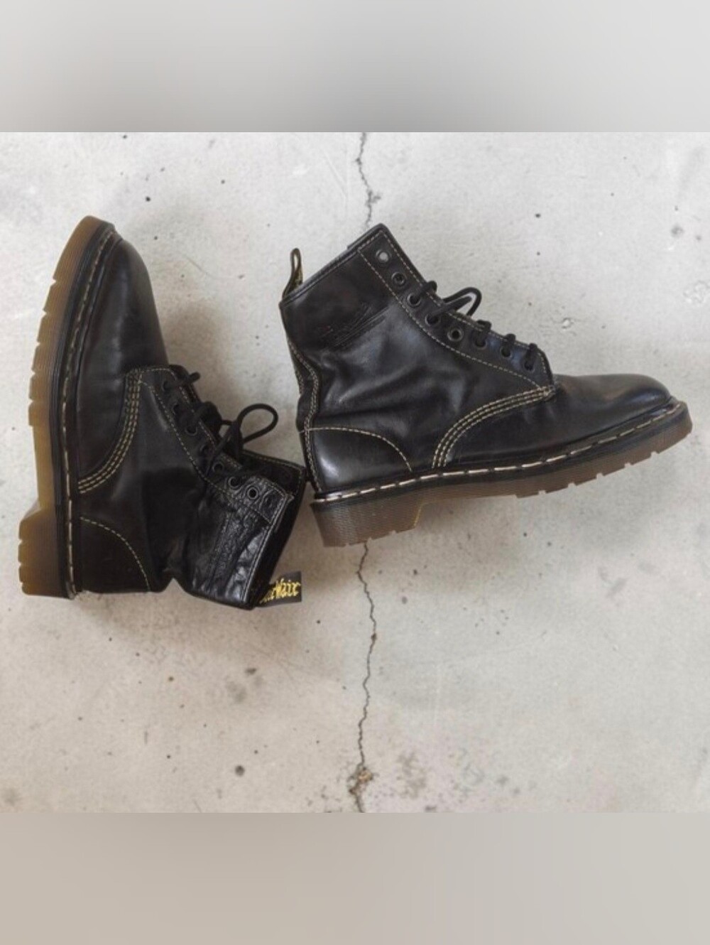 Dr.Martens 1460 RARE Made in England Black Leather Boots UK 4 AirWair Classic